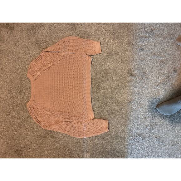 H&M Cropped Knit Sweater – Dusty Rose Pink Chunky Pullover (Size M) - Picture 4 of 4